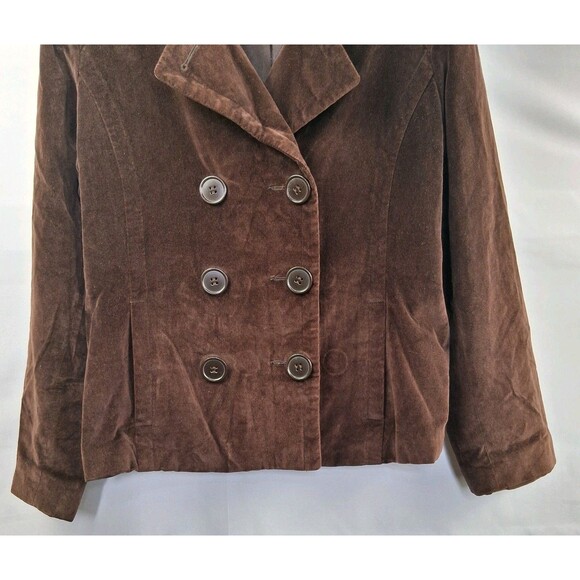 Vintage Esprit  Women's Velvet Brown Double Breasted Blazer Fully Lined Size L - Picture 4 of 12